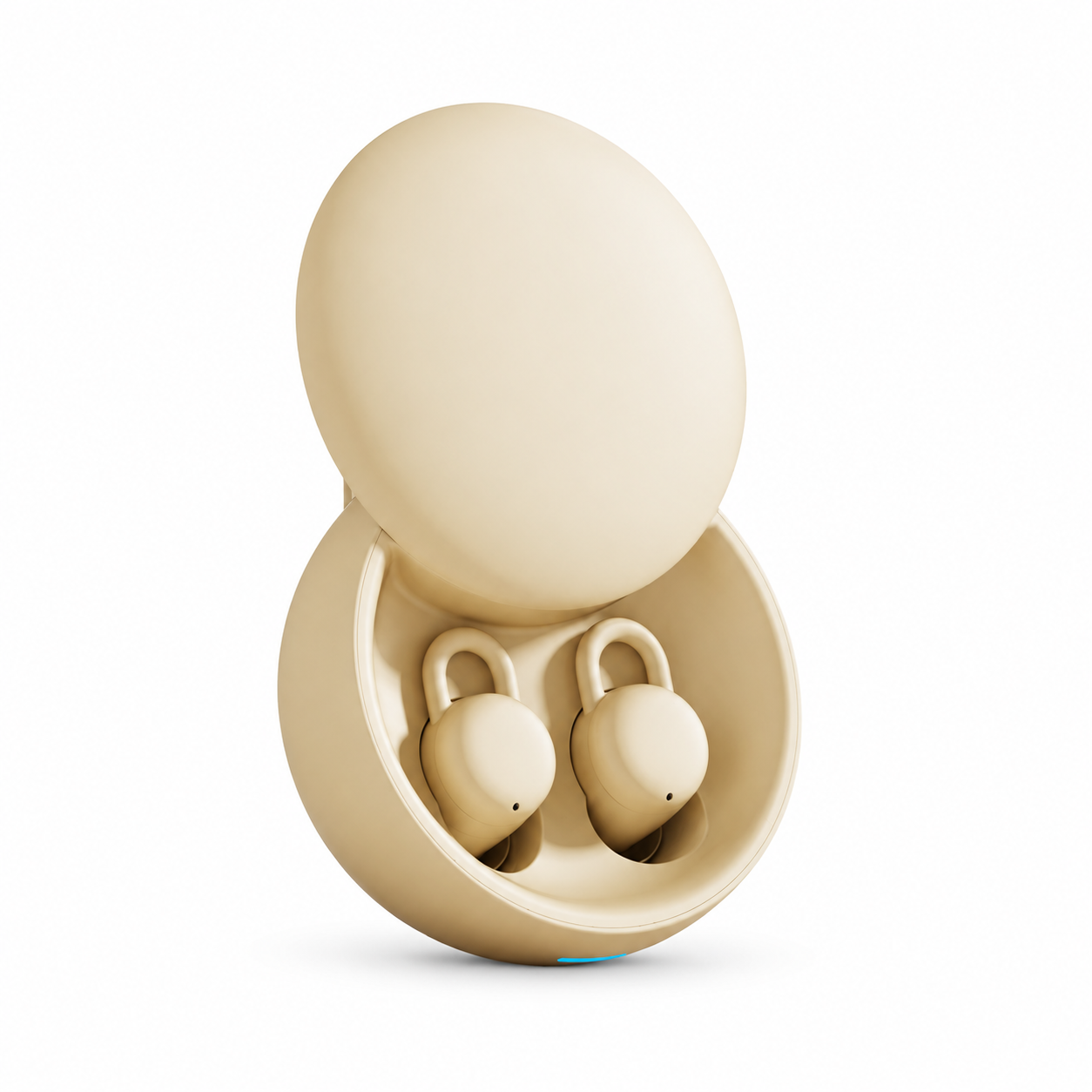Mini Bluetooth 5.3 Sleep Earbuds with Charging Case – Beige